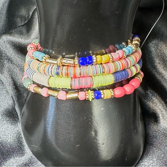 Bijou Brigitte 4pc Colorful Beaded Bracelet Set – Stretch Stack NWT - Picture 10 of 11